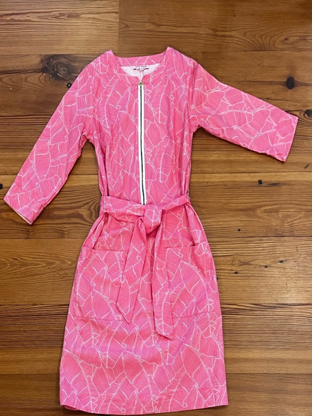 Kayce Hughes Size 0 Pink Sheath dress with tie waist and zipper front